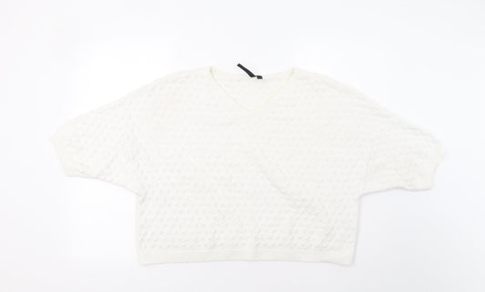 Womens UK Size 10 Topshop White Pullover Jumper