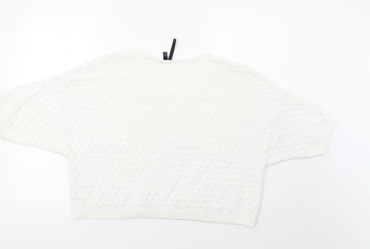 Womens UK Size 10 Topshop White Pullover Jumper