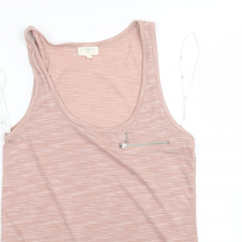 Womens UK Size 6 New Look Pink Basic Tank