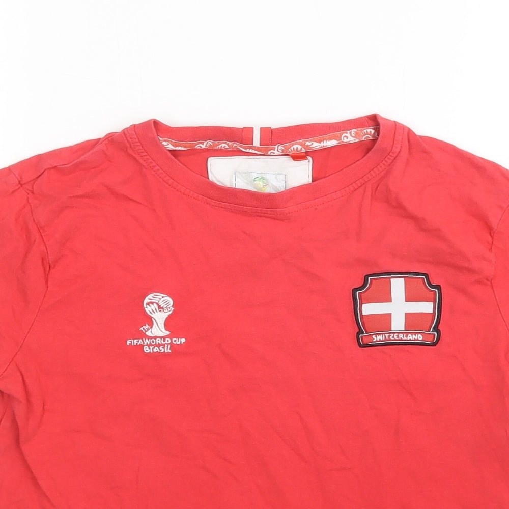 Fifa World Cup Boys Red   Basic T-Shirt Size 7-8 Years  - Switzerland