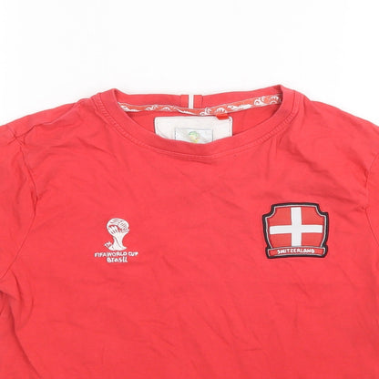 Fifa World Cup Boys Red   Basic T-Shirt Size 7-8 Years  - Switzerland