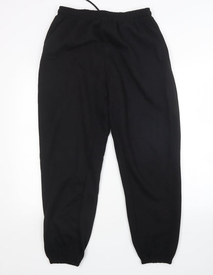 Womens UK Size 12 Preworn Regular Fit Sweatpants Black Trousers