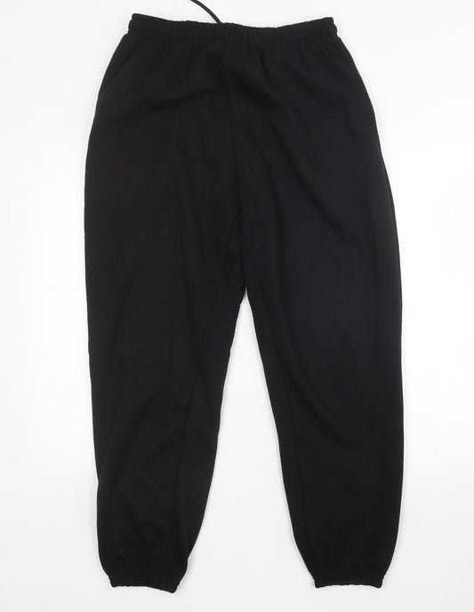 Womens UK Size 12 Preworn Regular Fit Sweatpants Black Trousers