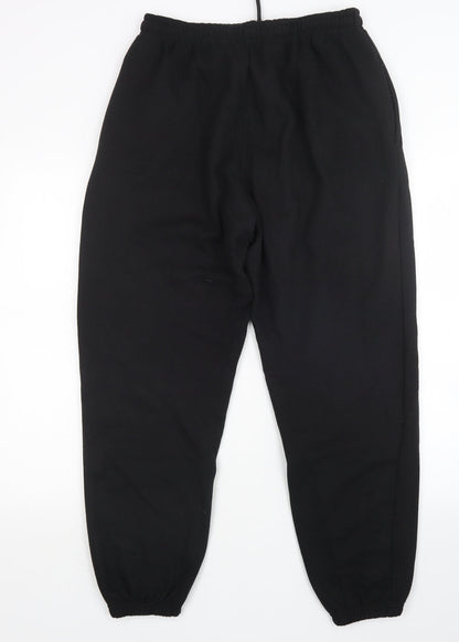 Womens UK Size 12 Preworn Regular Fit Sweatpants Black Trousers