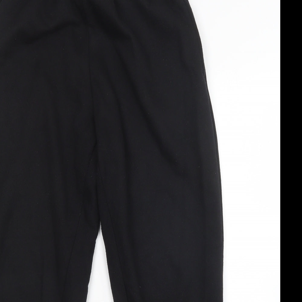 Womens UK Size 12 Preworn Regular Fit Sweatpants Black Trousers