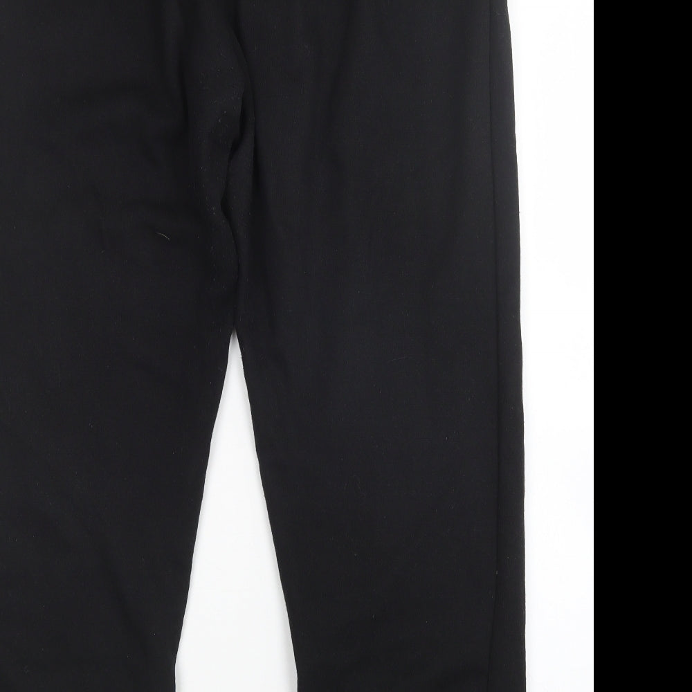 Womens UK Size 12 Preworn Regular Fit Sweatpants Black Trousers