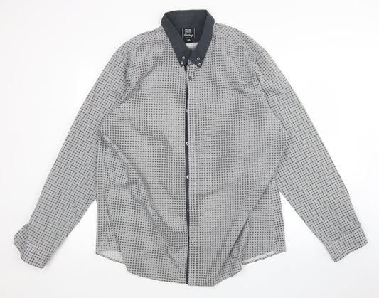 George Mens Multicoloured Geometric   Button-Up Size 2XL