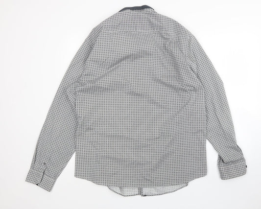 George Mens Multicoloured Geometric   Button-Up Size 2XL
