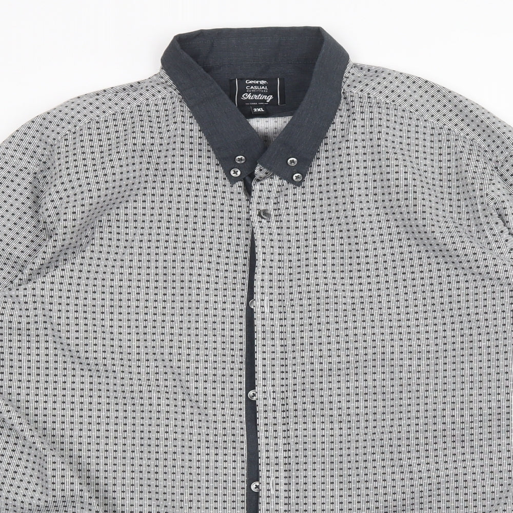 George Mens Multicoloured Geometric   Button-Up Size 2XL