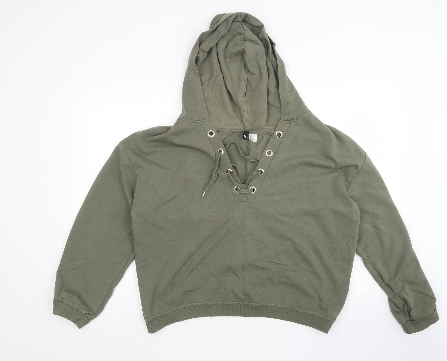 H&M Womens Green   Pullover Hoodie Size M