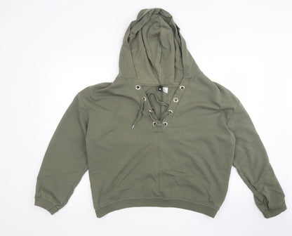 H&M Womens Green   Pullover Hoodie Size M