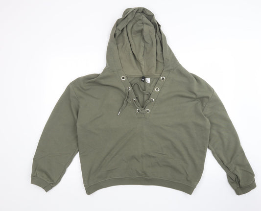 H&M Womens Green   Pullover Hoodie Size M