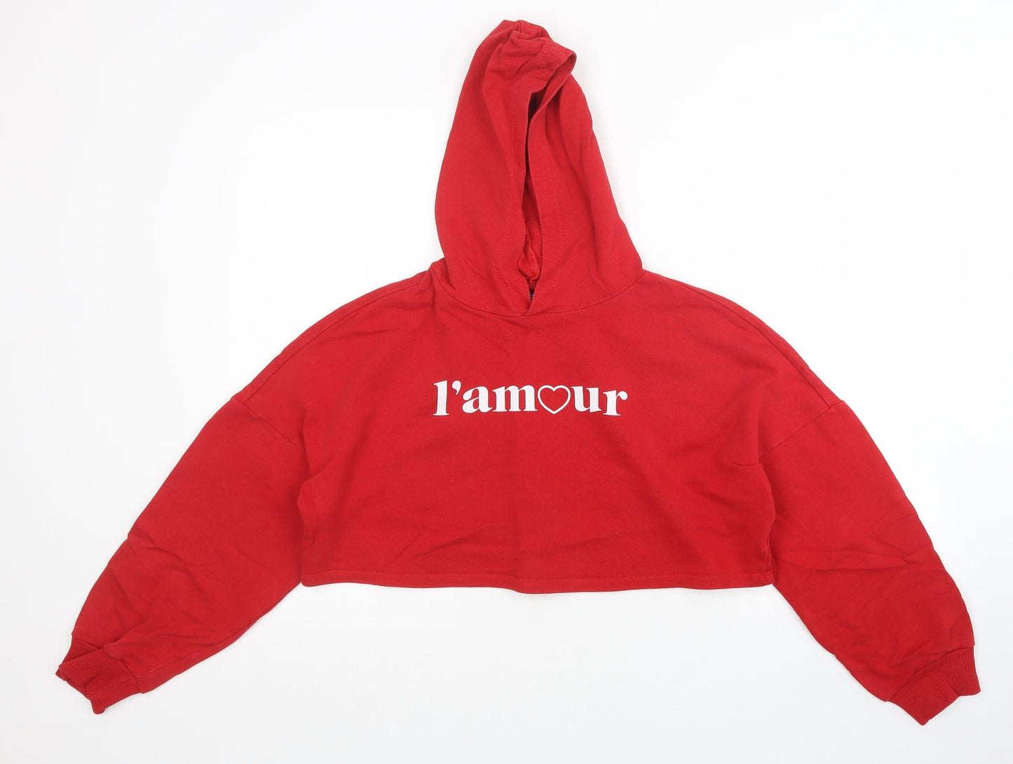 H7m Womens Red   Pullover Hoodie Size XS  - Cropped