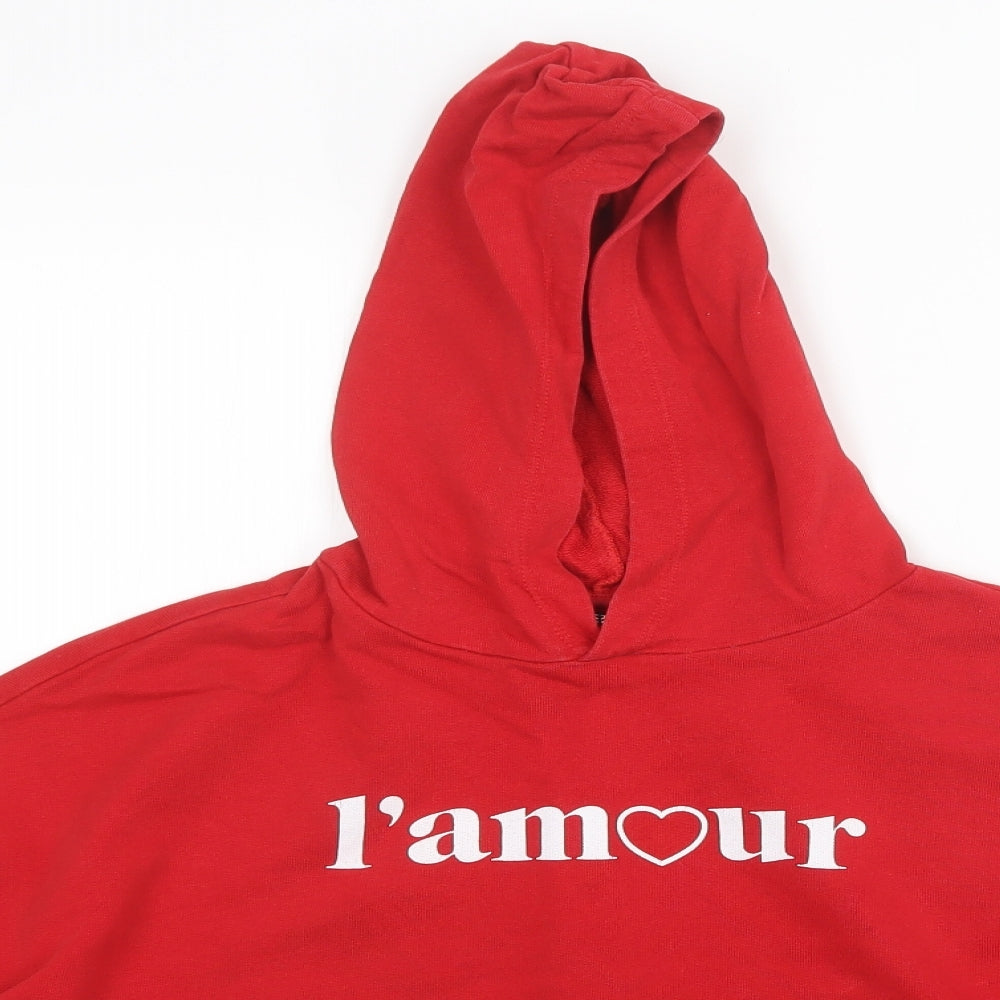 H7m Womens Red   Pullover Hoodie Size XS  - Cropped