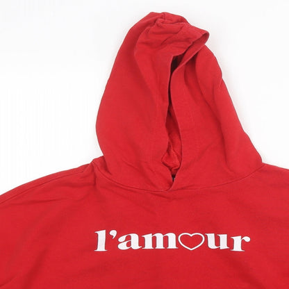 H7m Womens Red   Pullover Hoodie Size XS  - Cropped