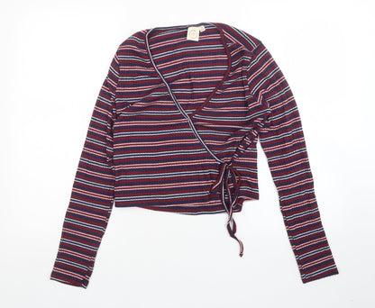 In The Moment  Womens Multicoloured Striped  Pullover Jumper Size M