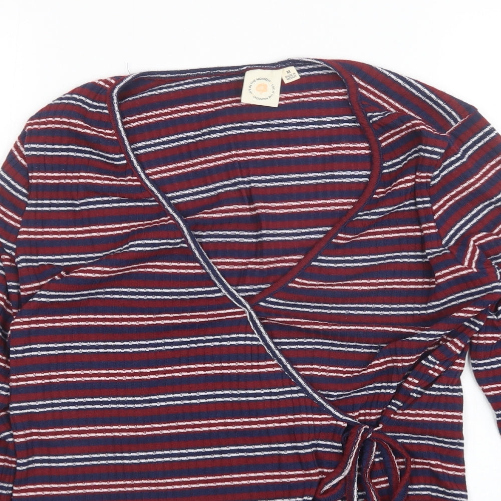 In The Moment  Womens Multicoloured Striped  Pullover Jumper Size M