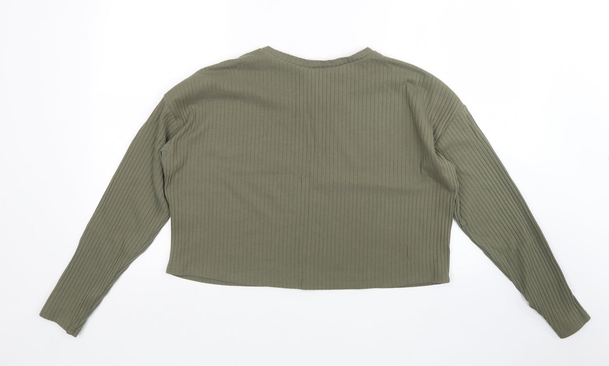 Womens UK Size M H&M Green Pullover Jumper
