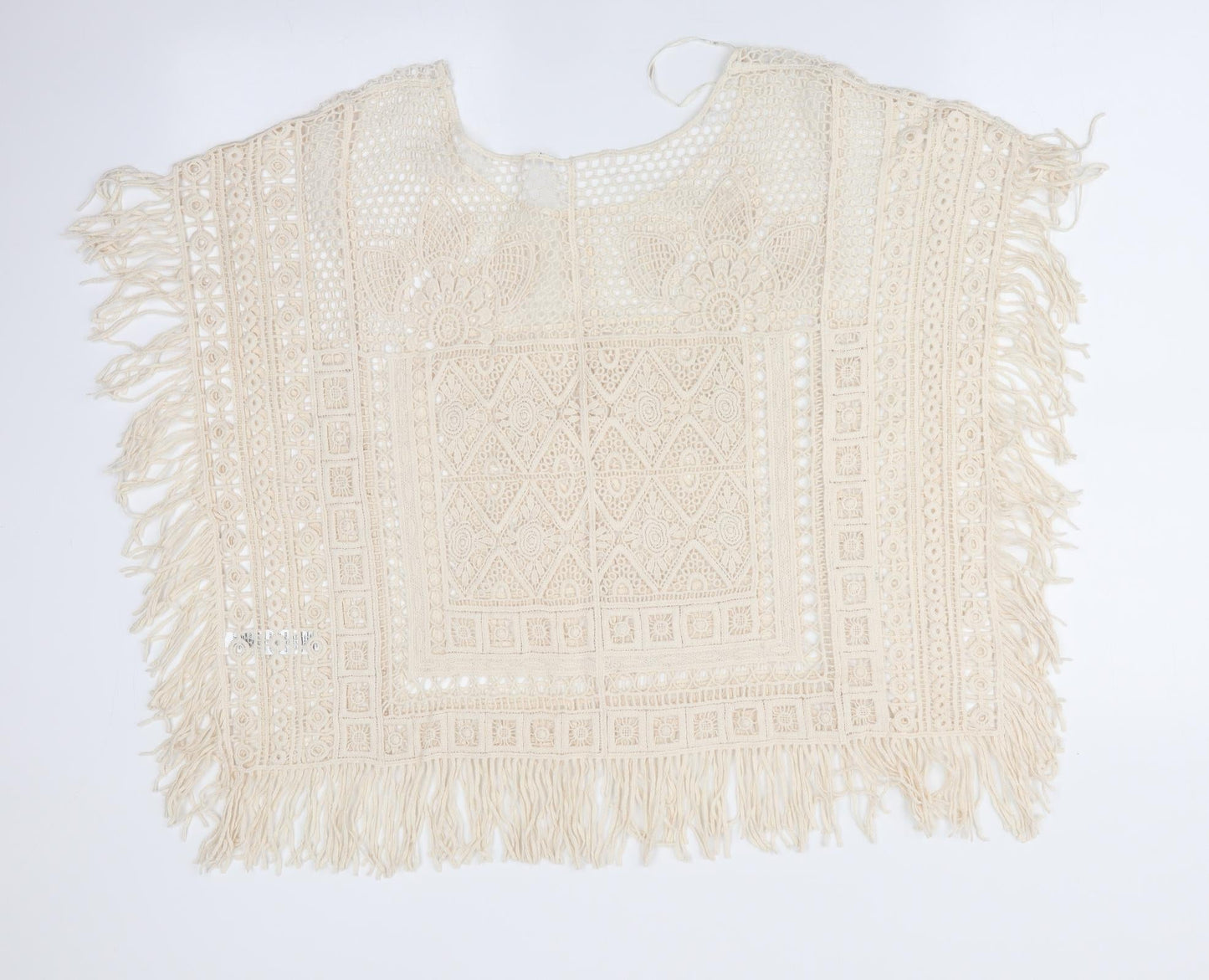 George Womens Ivory Floral  Cape Jumper Size S