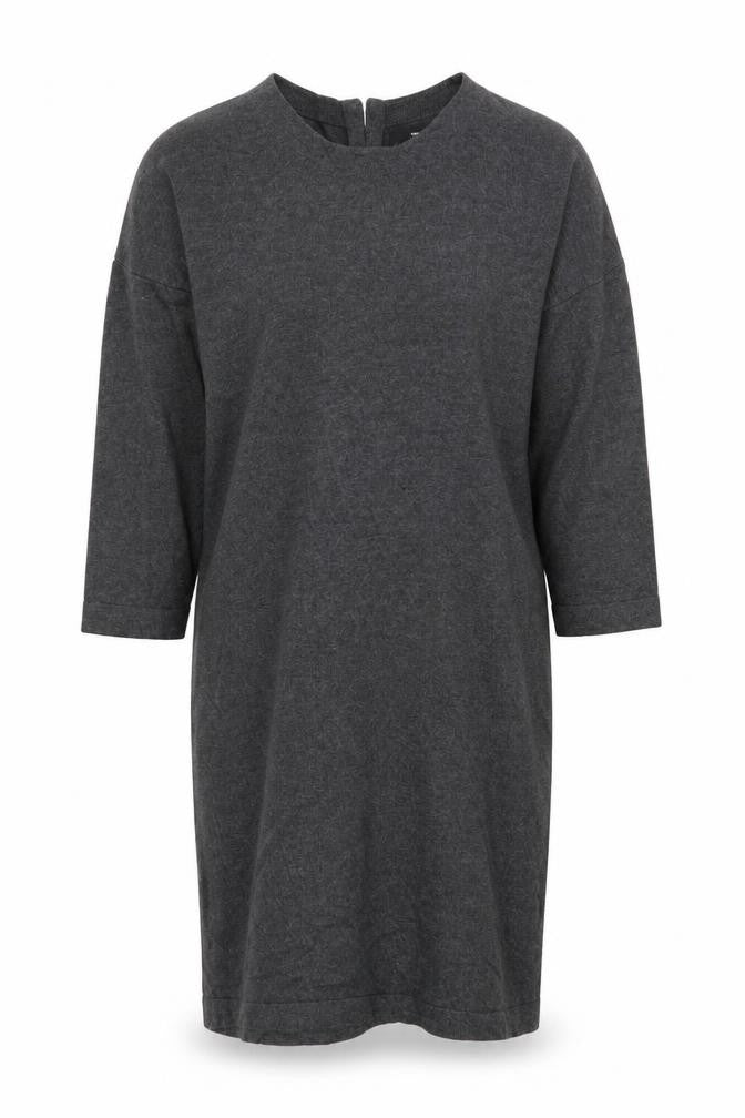 Front view of Vero Moda women’s grey jumper dress, size L, - back zip