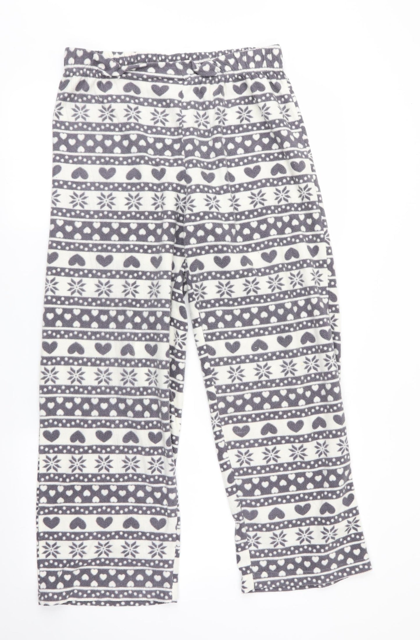 Preworn Womens Grey Striped   Pyjama Pants   - Heart Print
