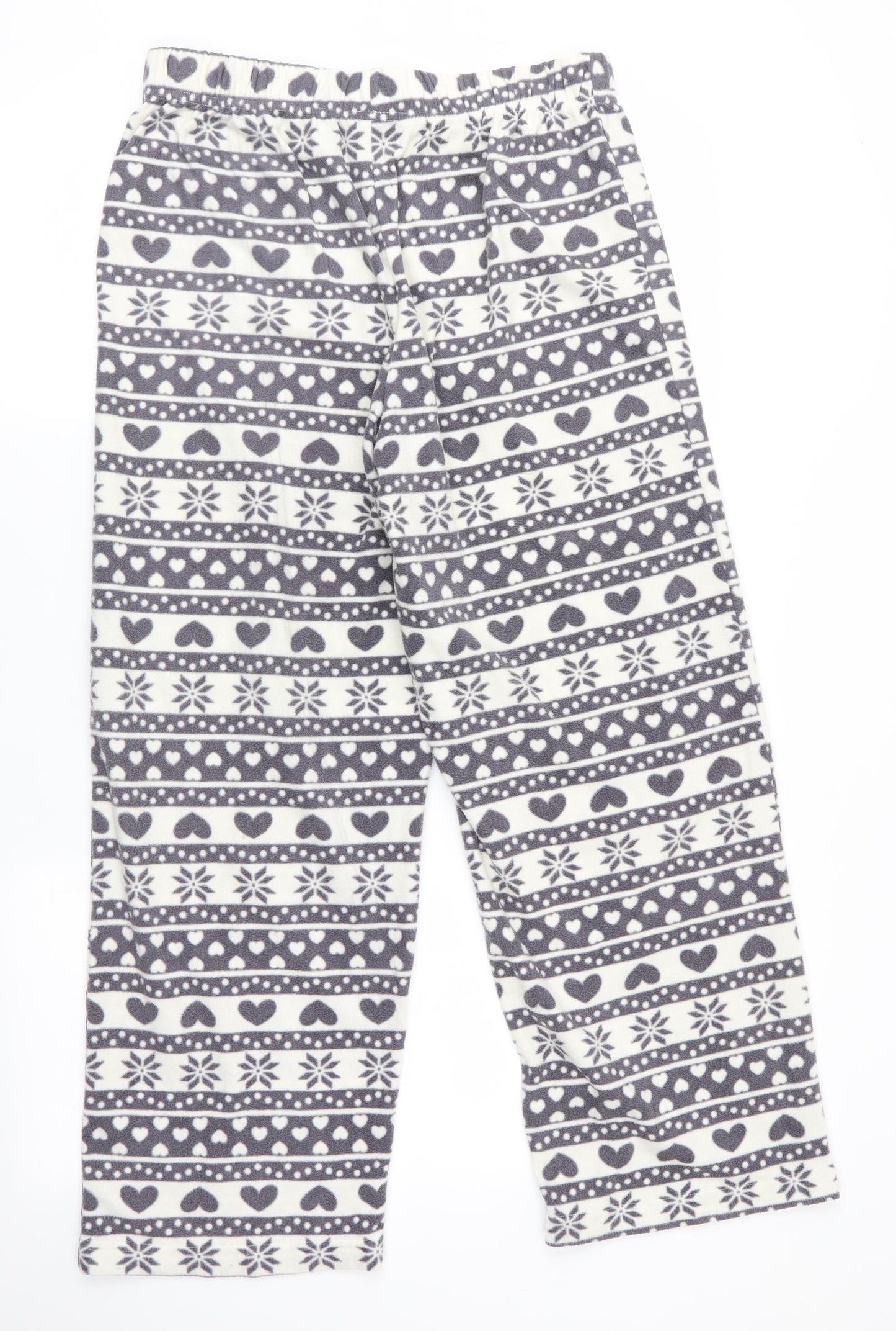 Preworn Womens Grey Striped   Pyjama Pants   - Heart Print
