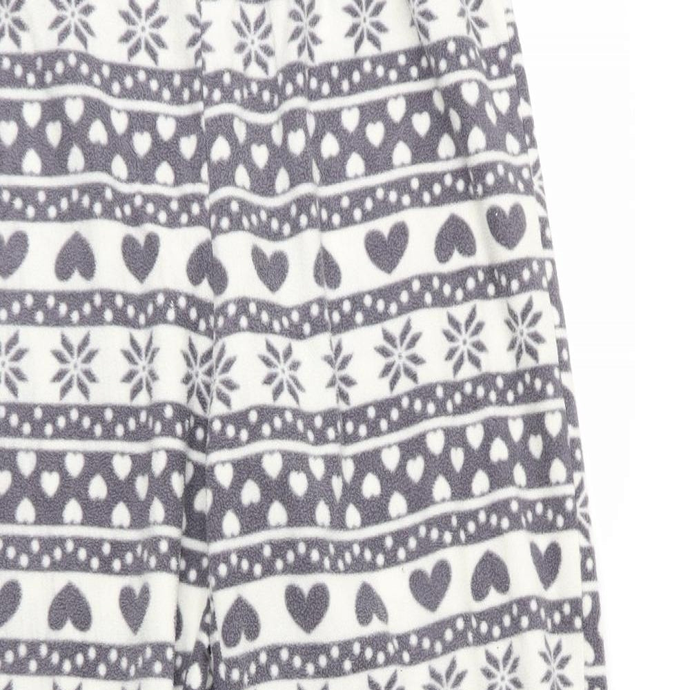 Preworn Womens Grey Striped   Pyjama Pants   - Heart Print