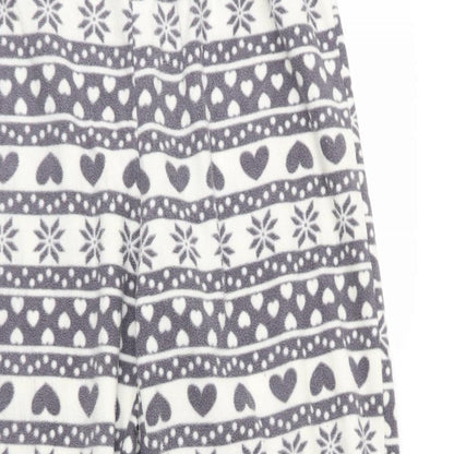 Preworn Womens Grey Striped   Pyjama Pants   - Heart Print