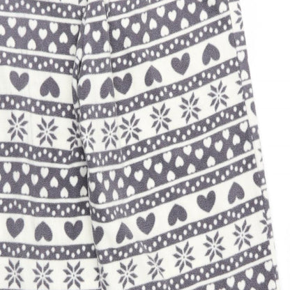 Preworn Womens Grey Striped   Pyjama Pants   - Heart Print