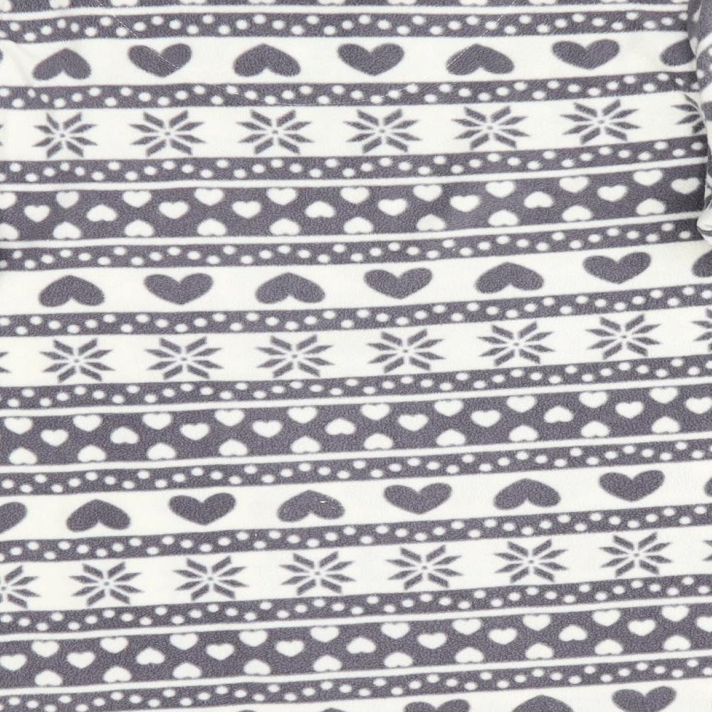 M&Co Womens Grey Striped   Pyjama Top Size 10  - Heart & Stars Print