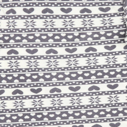 M&Co Womens Grey Striped   Pyjama Top Size 10  - Heart & Stars Print