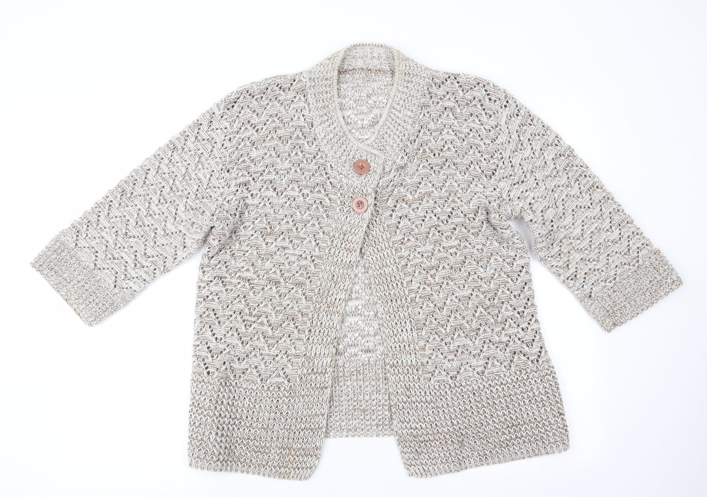 Womens UK Size S Preworn Brown Cardigan Jumper