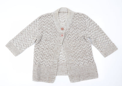 Womens UK Size S Preworn Brown Cardigan Jumper