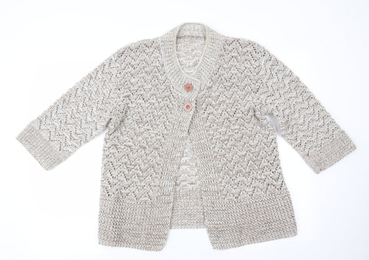 Womens UK Size S Preworn Brown Cardigan Jumper