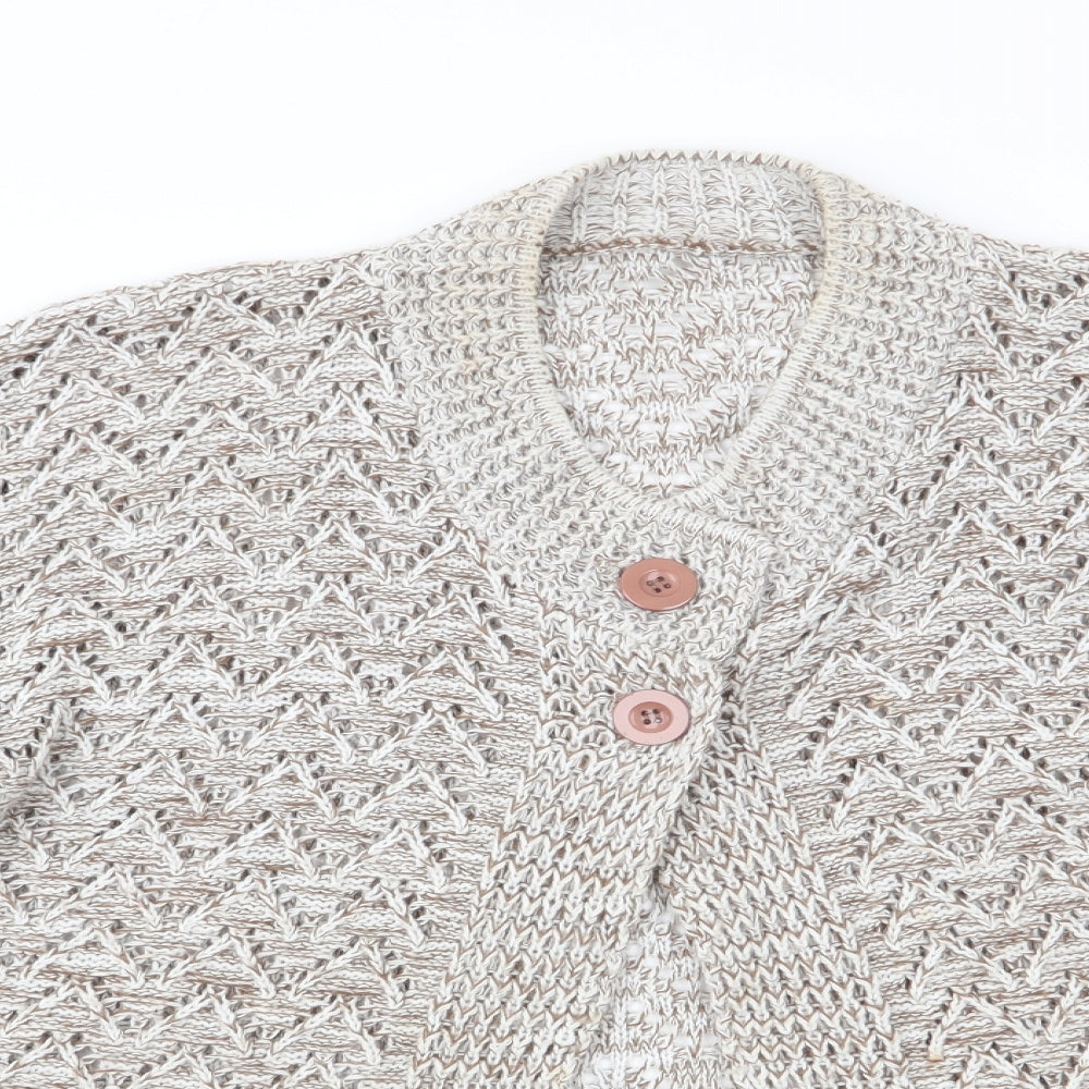 Womens UK Size S Preworn Brown Cardigan Jumper
