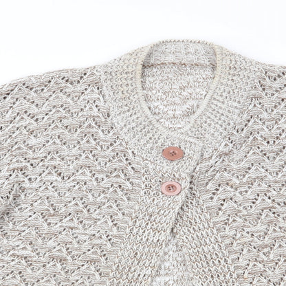 Womens UK Size S Preworn Brown Cardigan Jumper