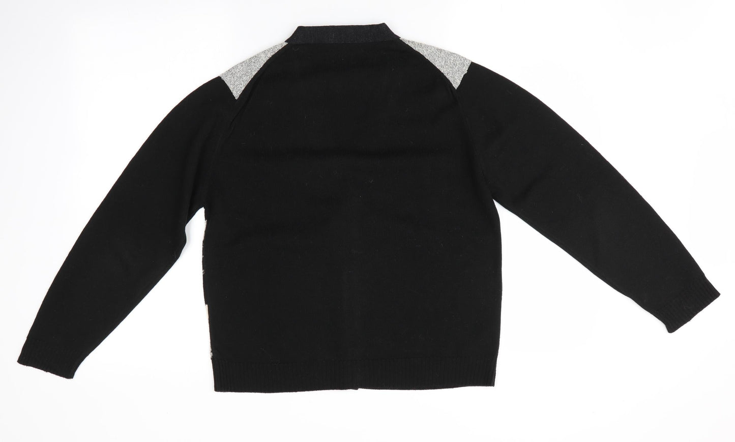Made in England Womens Black Striped  Cardigan Jumper Size 10