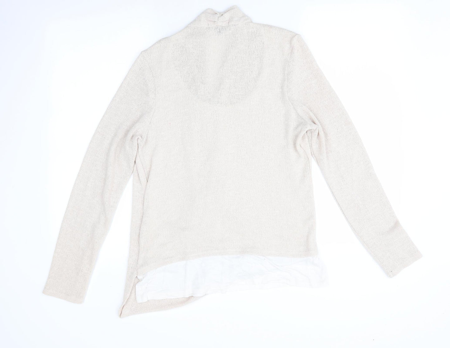Womens UK Size L Green Envelope Beige Pullover Jumper