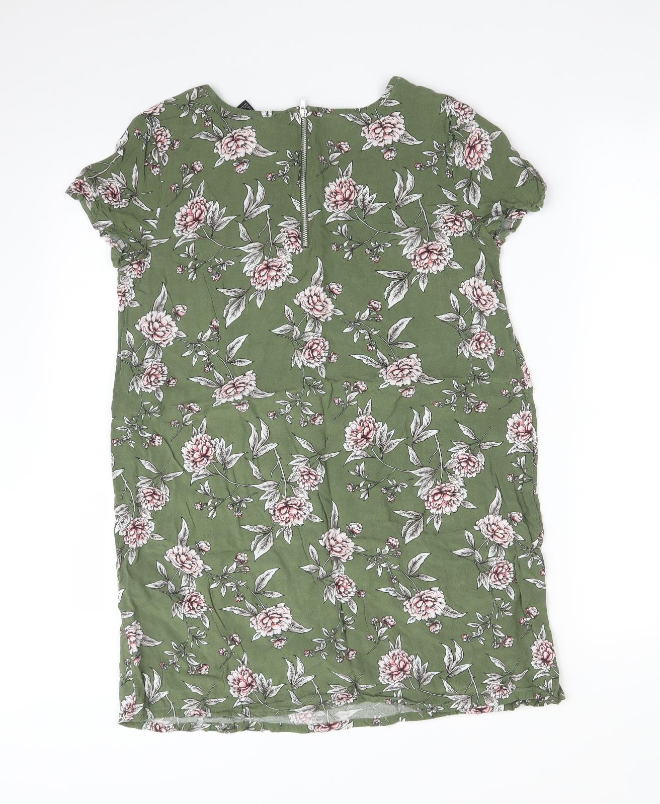 FOREVER 21 Womens Green Floral  Basic T-Shirt Size S