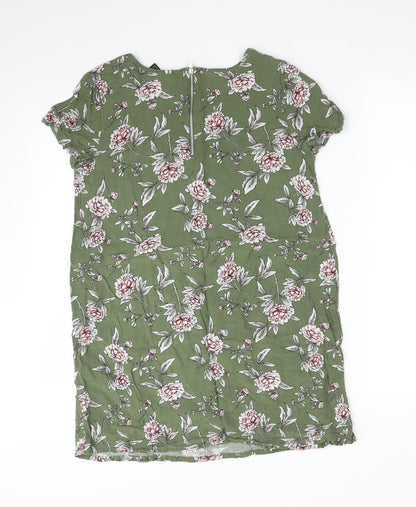 FOREVER 21 Womens Green Floral  Basic T-Shirt Size S