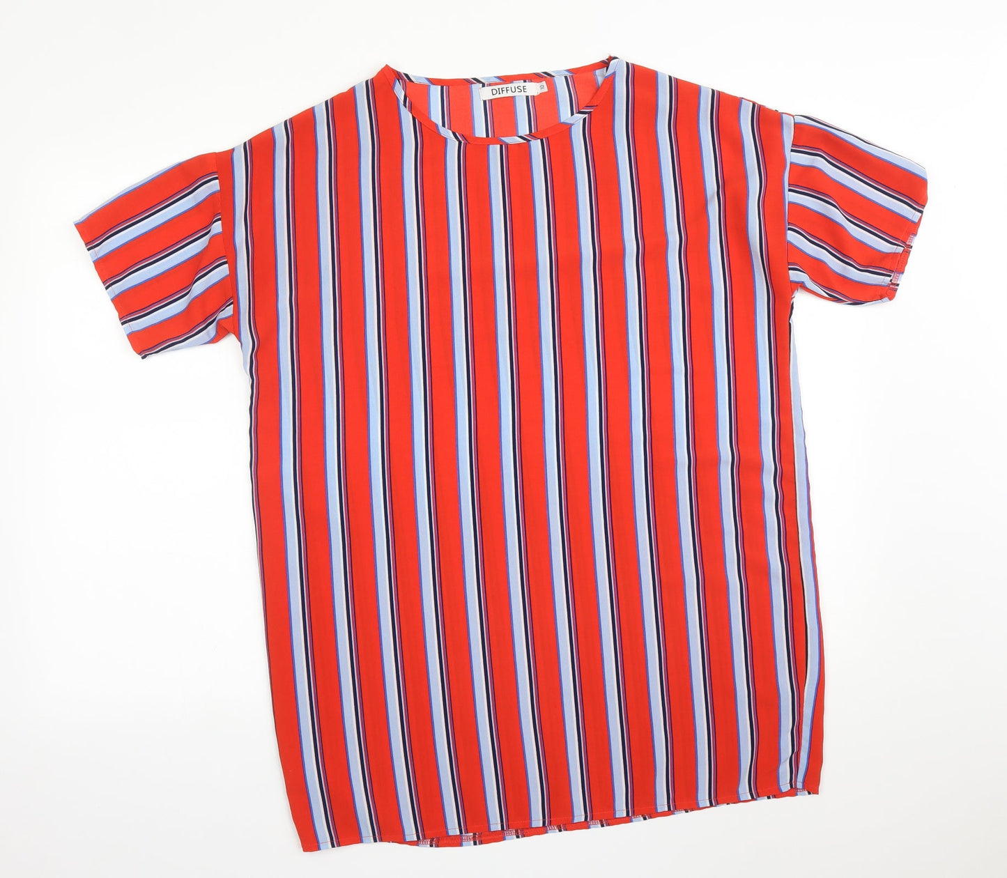 Womens UK Size 10 DIFFUSE Multicoloured Basic T-Shirt