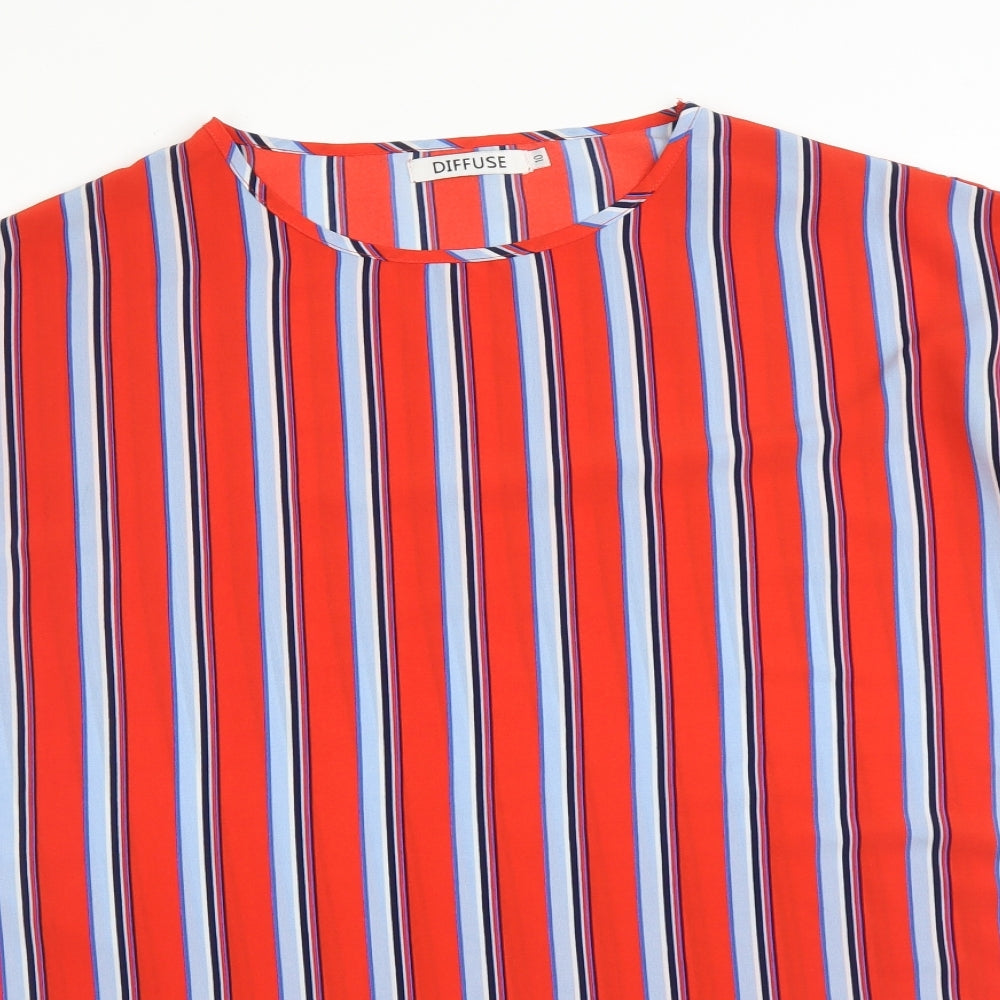 Womens UK Size 10 DIFFUSE Multicoloured Basic T-Shirt