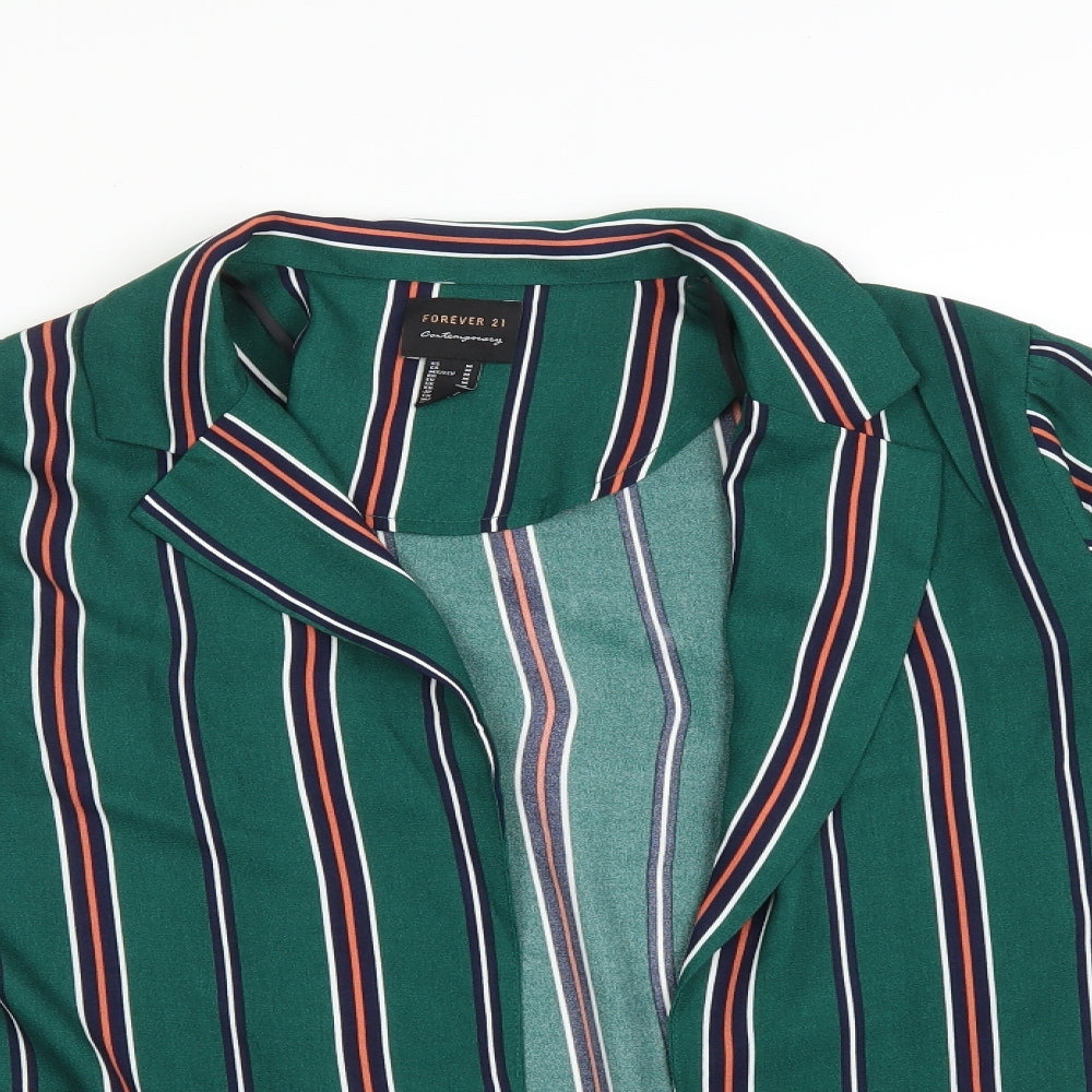 FOREVER 21 Womens Multicoloured Striped  Jacket Blazer Size M