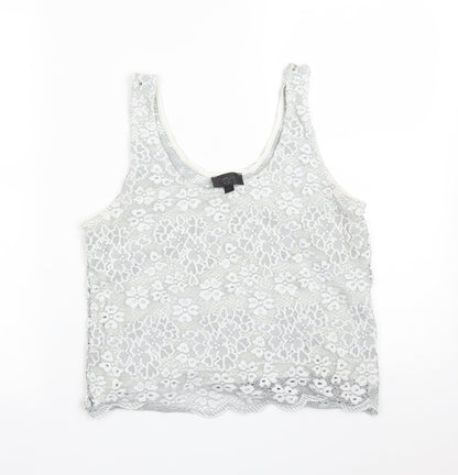 Womens UK Size 6 Topshop Grey Basic T-Shirt