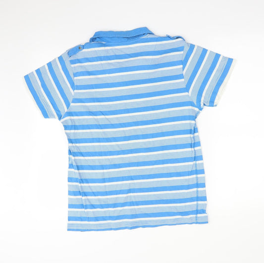 BHS Mens Multicoloured Striped   Polo Size M