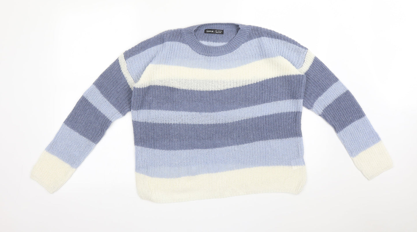 SheIn Womens Multicoloured Striped  Pullover Sweatshirt Size S