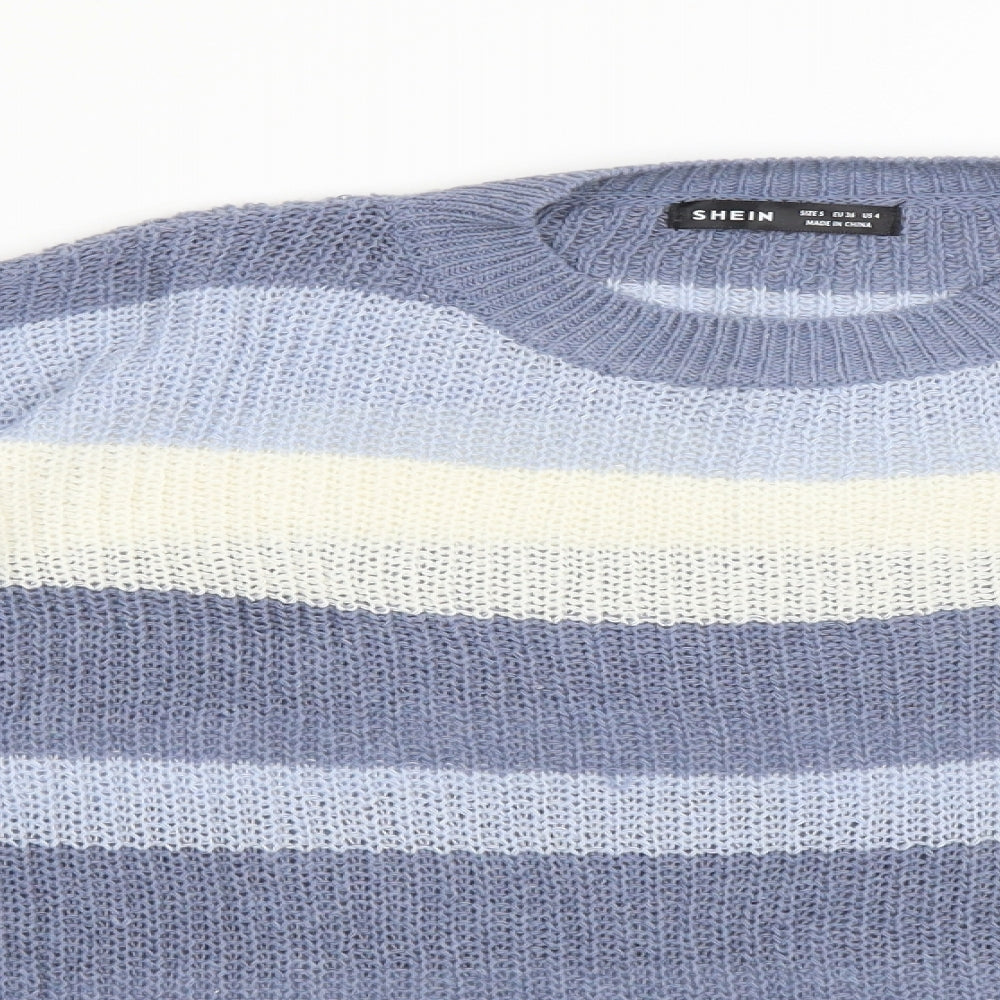 SheIn Womens Multicoloured Striped  Pullover Sweatshirt Size S