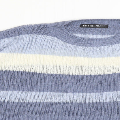 SheIn Womens Multicoloured Striped  Pullover Sweatshirt Size S
