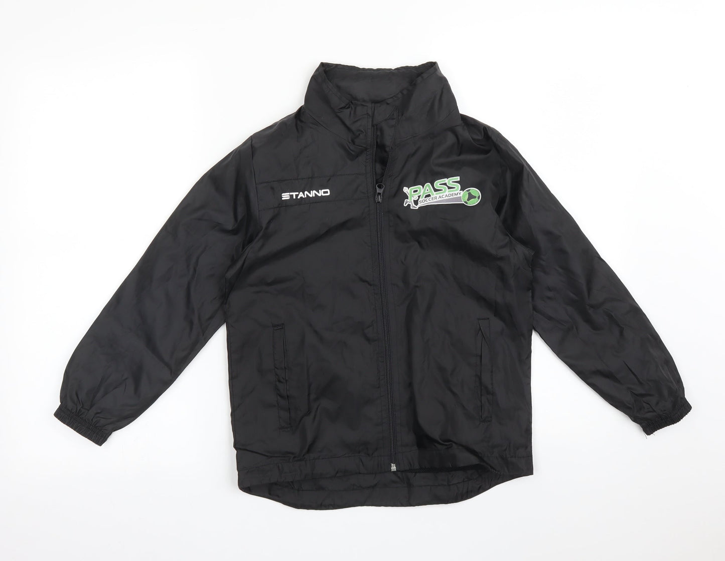 Stanno Boys Black   Overcoat Coat Size 8 Years