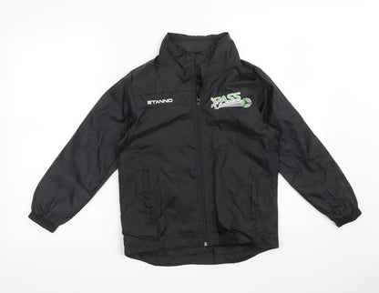 Stanno Boys Black   Overcoat Coat Size 8 Years